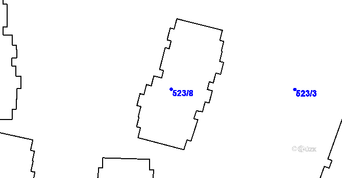 Parcela st. 523/8 v KÚ Bohnice, Katastrální mapa