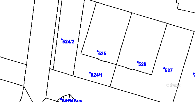 Parcela st. 525 v KÚ Bohnice, Katastrální mapa