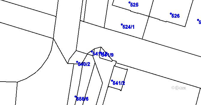 Parcela st. 541/9 v KÚ Bohnice, Katastrální mapa