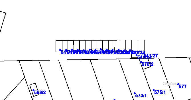 Parcela st. 541/20 v KÚ Bohnice, Katastrální mapa