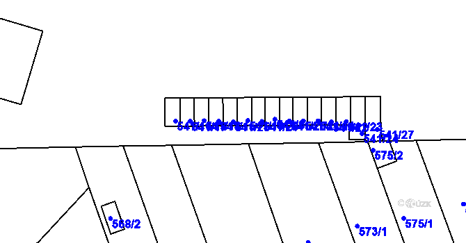 Parcela st. 541/25 v KÚ Bohnice, Katastrální mapa