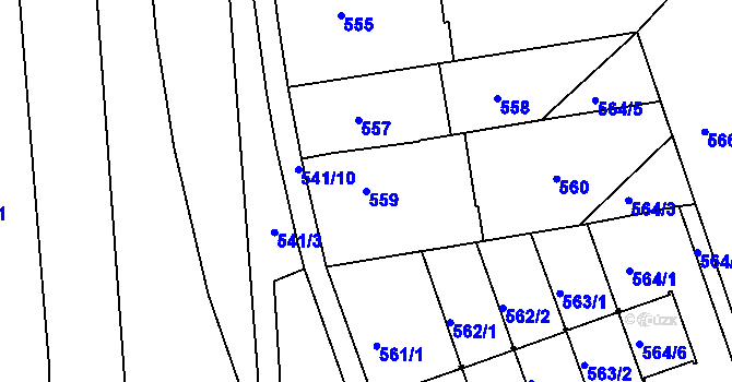 Parcela st. 559 v KÚ Bohnice, Katastrální mapa