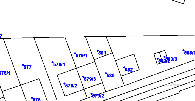 Parcela st. 581 v KÚ Bohnice, Katastrální mapa