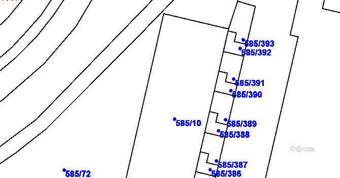 Parcela st. 585/11 v KÚ Bohnice, Katastrální mapa