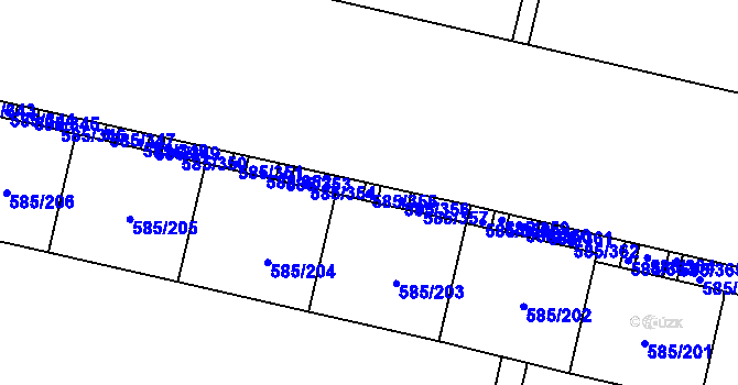 Parcela st. 585/355 v KÚ Bohnice, Katastrální mapa