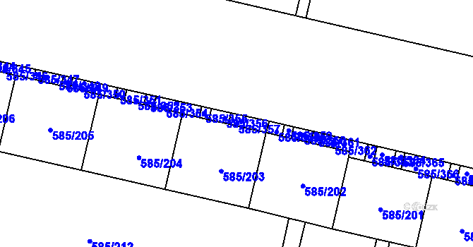 Parcela st. 585/357 v KÚ Bohnice, Katastrální mapa
