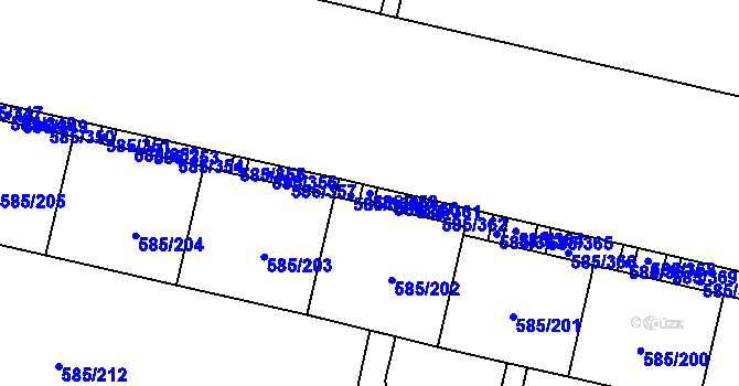 Parcela st. 585/359 v KÚ Bohnice, Katastrální mapa