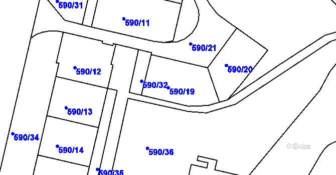 Parcela st. 590/19 v KÚ Bohnice, Katastrální mapa