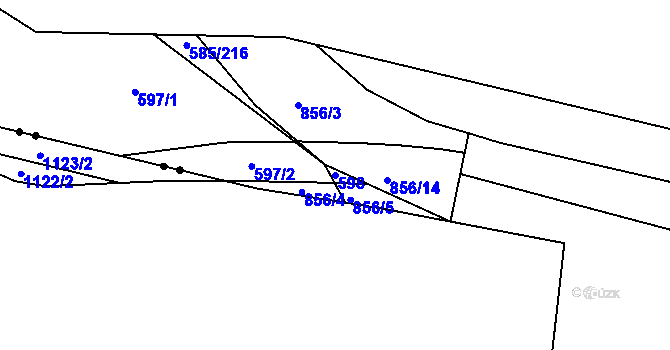 Parcela st. 598 v KÚ Bohnice, Katastrální mapa