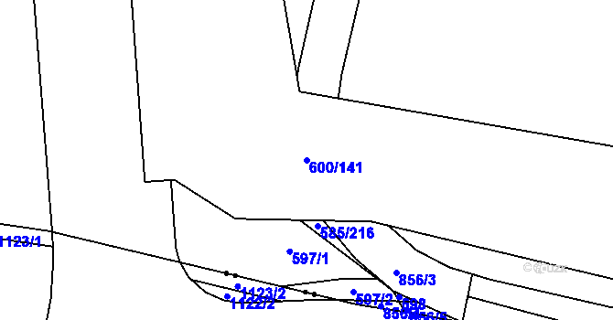 Parcela st. 600/141 v KÚ Bohnice, Katastrální mapa