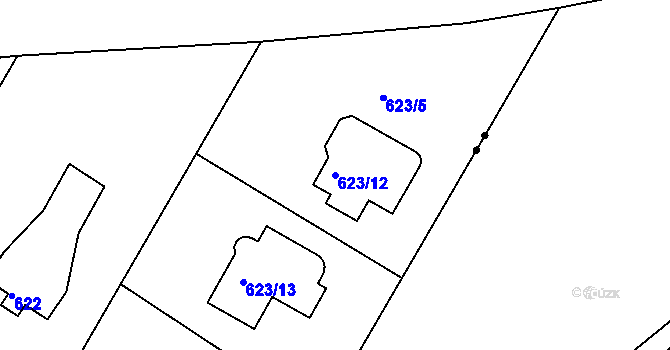Parcela st. 623/12 v KÚ Bohnice, Katastrální mapa