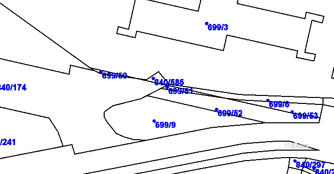 Parcela st. 699/51 v KÚ Bohnice, Katastrální mapa