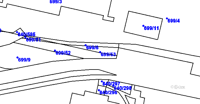 Parcela st. 699/53 v KÚ Bohnice, Katastrální mapa