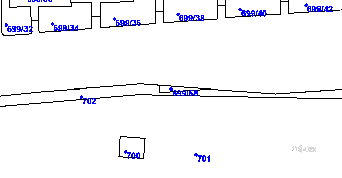 Parcela st. 699/58 v KÚ Bohnice, Katastrální mapa