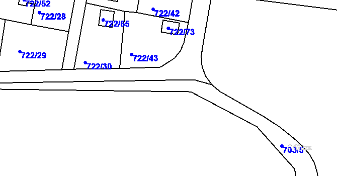 Parcela st. 703 v KÚ Bohnice, Katastrální mapa