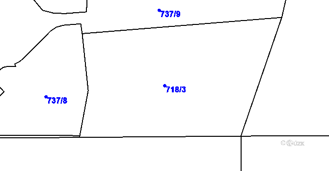 Parcela st. 718/3 v KÚ Bohnice, Katastrální mapa