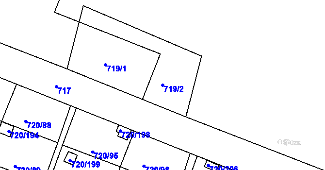 Parcela st. 719/2 v KÚ Bohnice, Katastrální mapa