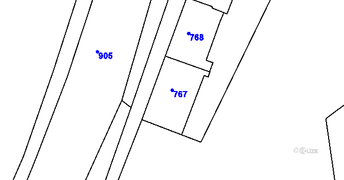 Parcela st. 767 v KÚ Bohnice, Katastrální mapa