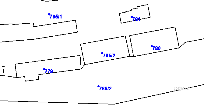 Parcela st. 785/2 v KÚ Bohnice, Katastrální mapa