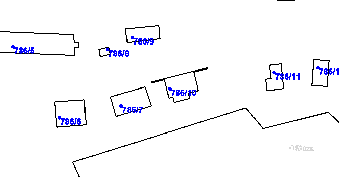 Parcela st. 786/10 v KÚ Bohnice, Katastrální mapa