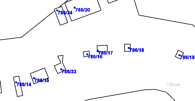 Parcela st. 786/17 v KÚ Bohnice, Katastrální mapa
