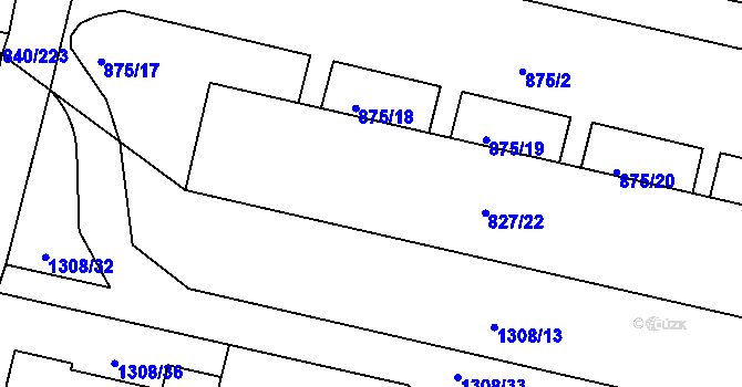 Parcela st. 827/23 v KÚ Bohnice, Katastrální mapa
