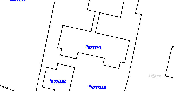 Parcela st. 827/70 v KÚ Bohnice, Katastrální mapa