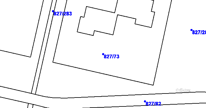 Parcela st. 827/73 v KÚ Bohnice, Katastrální mapa