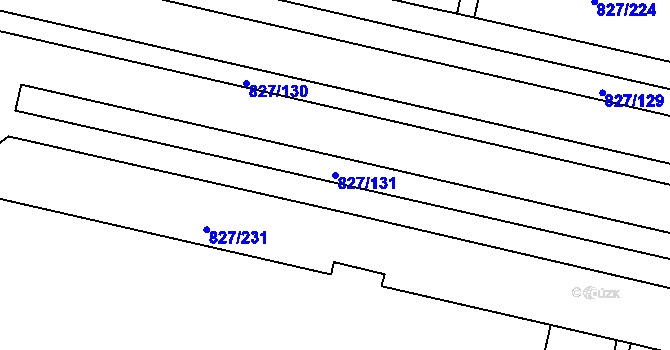 Parcela st. 827/131 v KÚ Bohnice, Katastrální mapa