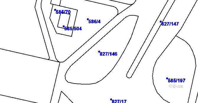 Parcela st. 827/146 v KÚ Bohnice, Katastrální mapa