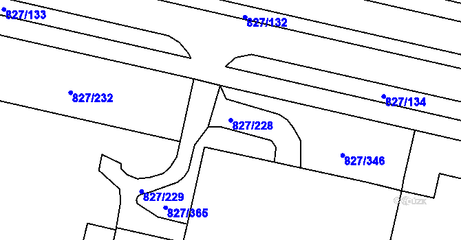 Parcela st. 827/228 v KÚ Bohnice, Katastrální mapa