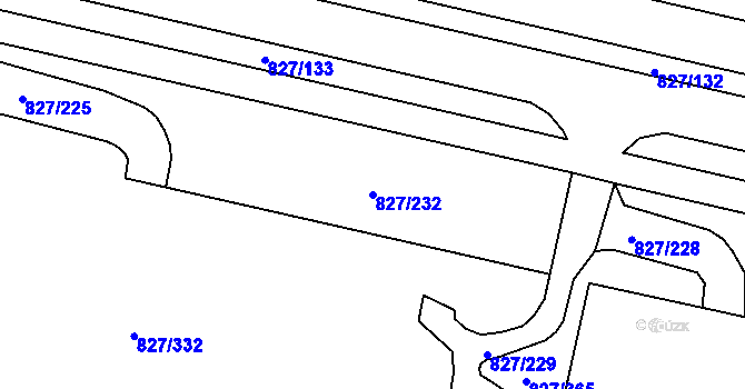 Parcela st. 827/232 v KÚ Bohnice, Katastrální mapa