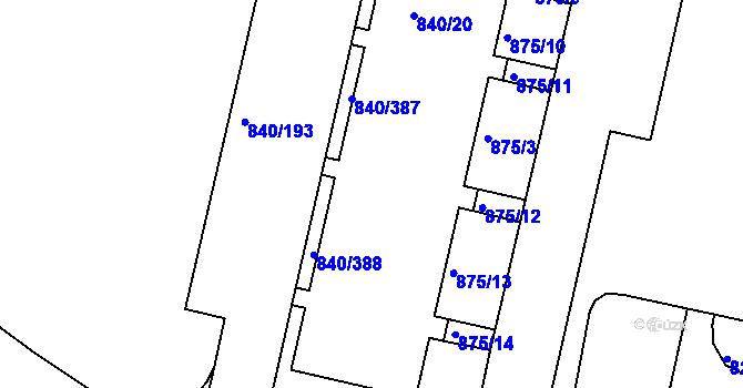 Parcela st. 840/24 v KÚ Bohnice, Katastrální mapa