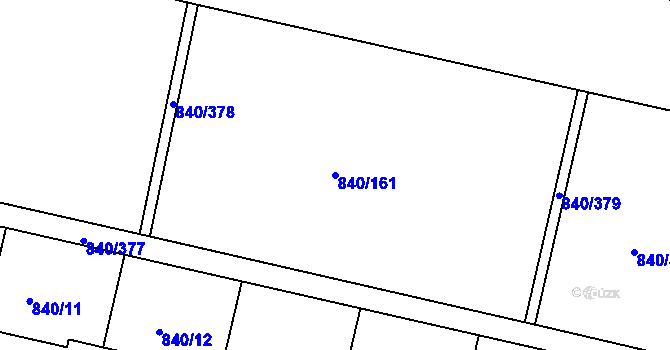 Parcela st. 840/161 v KÚ Bohnice, Katastrální mapa