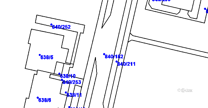 Parcela st. 840/182 v KÚ Bohnice, Katastrální mapa