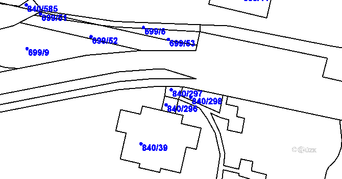 Parcela st. 840/297 v KÚ Bohnice, Katastrální mapa