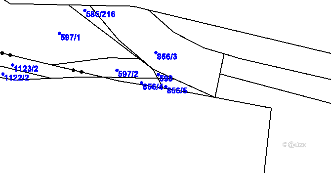 Parcela st. 856/5 v KÚ Bohnice, Katastrální mapa