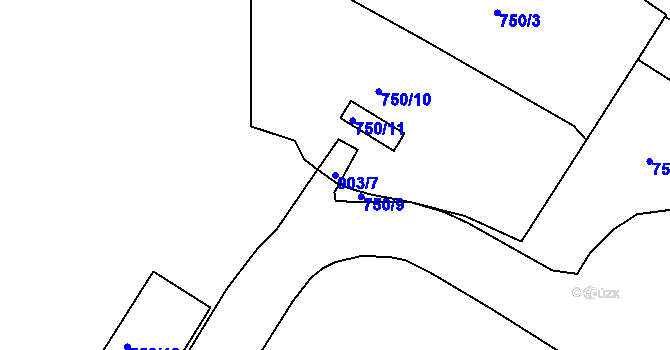 Parcela st. 903/7 v KÚ Bohnice, Katastrální mapa