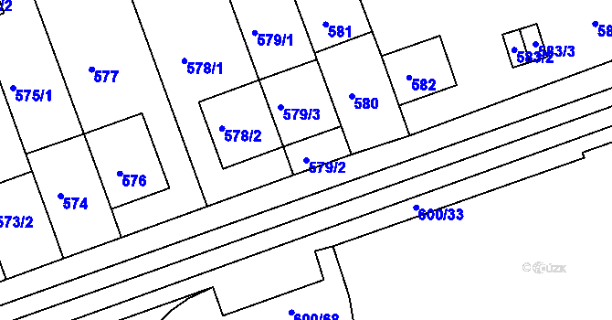 Parcela st. 579/2 v KÚ Bohnice, Katastrální mapa
