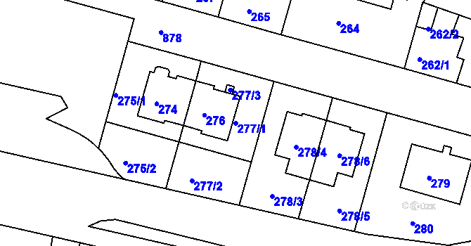 Parcela st. 277/1 v KÚ Bohnice, Katastrální mapa