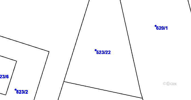 Parcela st. 523/22 v KÚ Bohnice, Katastrální mapa