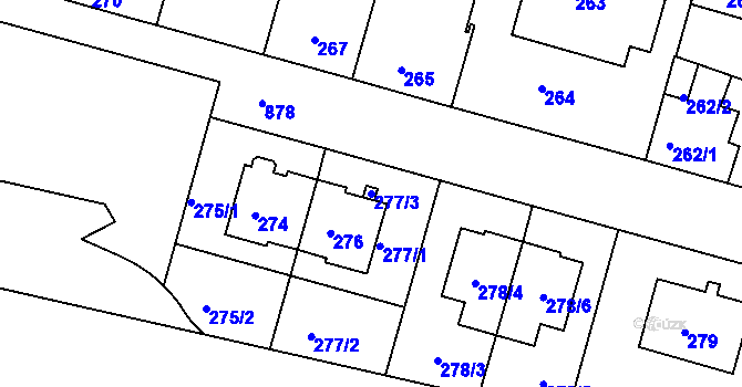 Parcela st. 277/3 v KÚ Bohnice, Katastrální mapa