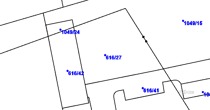 Parcela st. 616/27 v KÚ Bohnice, Katastrální mapa