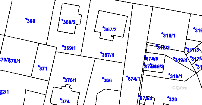Parcela st. 367/1 v KÚ Bohnice, Katastrální mapa