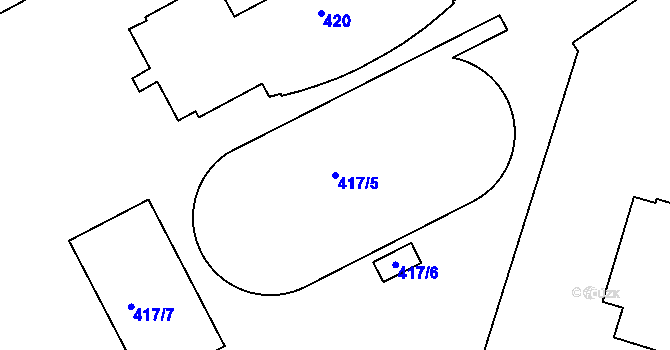 Parcela st. 417/5 v KÚ Bohnice, Katastrální mapa
