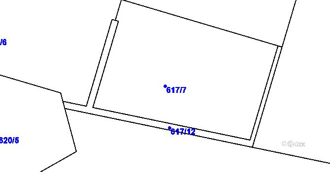 Parcela st. 617/7 v KÚ Bohnice, Katastrální mapa