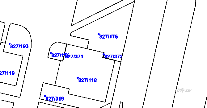 Parcela st. 827/372 v KÚ Bohnice, Katastrální mapa