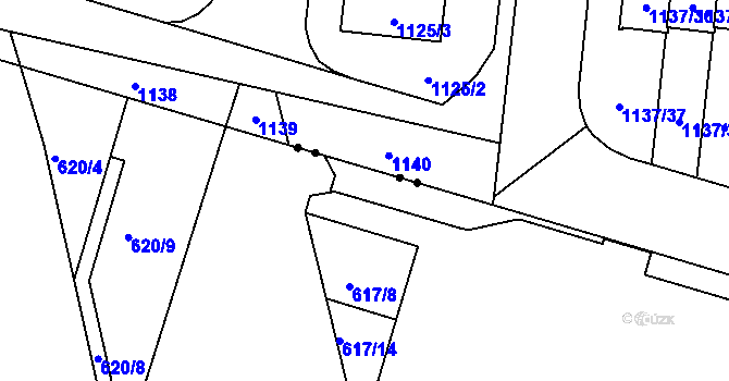 Parcela st. 617/13 v KÚ Bohnice, Katastrální mapa