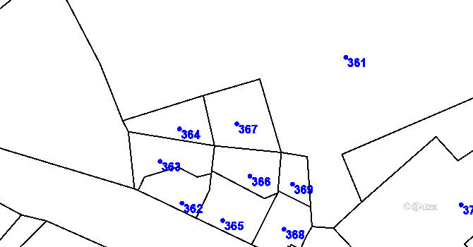 Parcela st. 367 v KÚ Dolní Chabry, Katastrální mapa