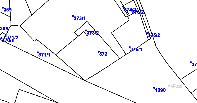 Parcela st. 372 v KÚ Dolní Chabry, Katastrální mapa